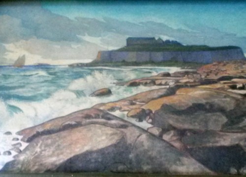 Varbergs fästning, målning på centralstationen i Stockholm