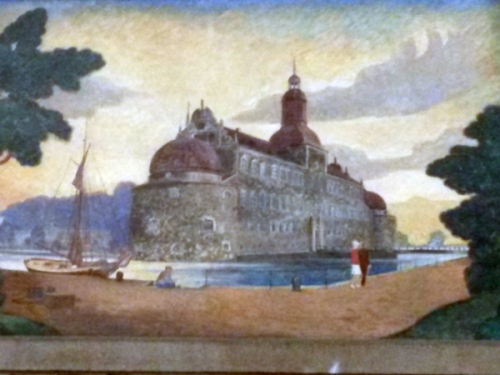 Vadstena slott, målning på centralstationen i Stockholm
