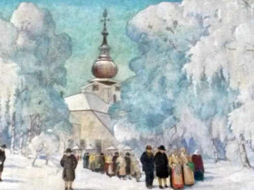 Leksands kyrka, målning på centralstationen i Stockholm