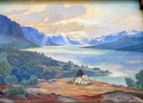 Saltoluokta, målning på centralstationen i Stockholm